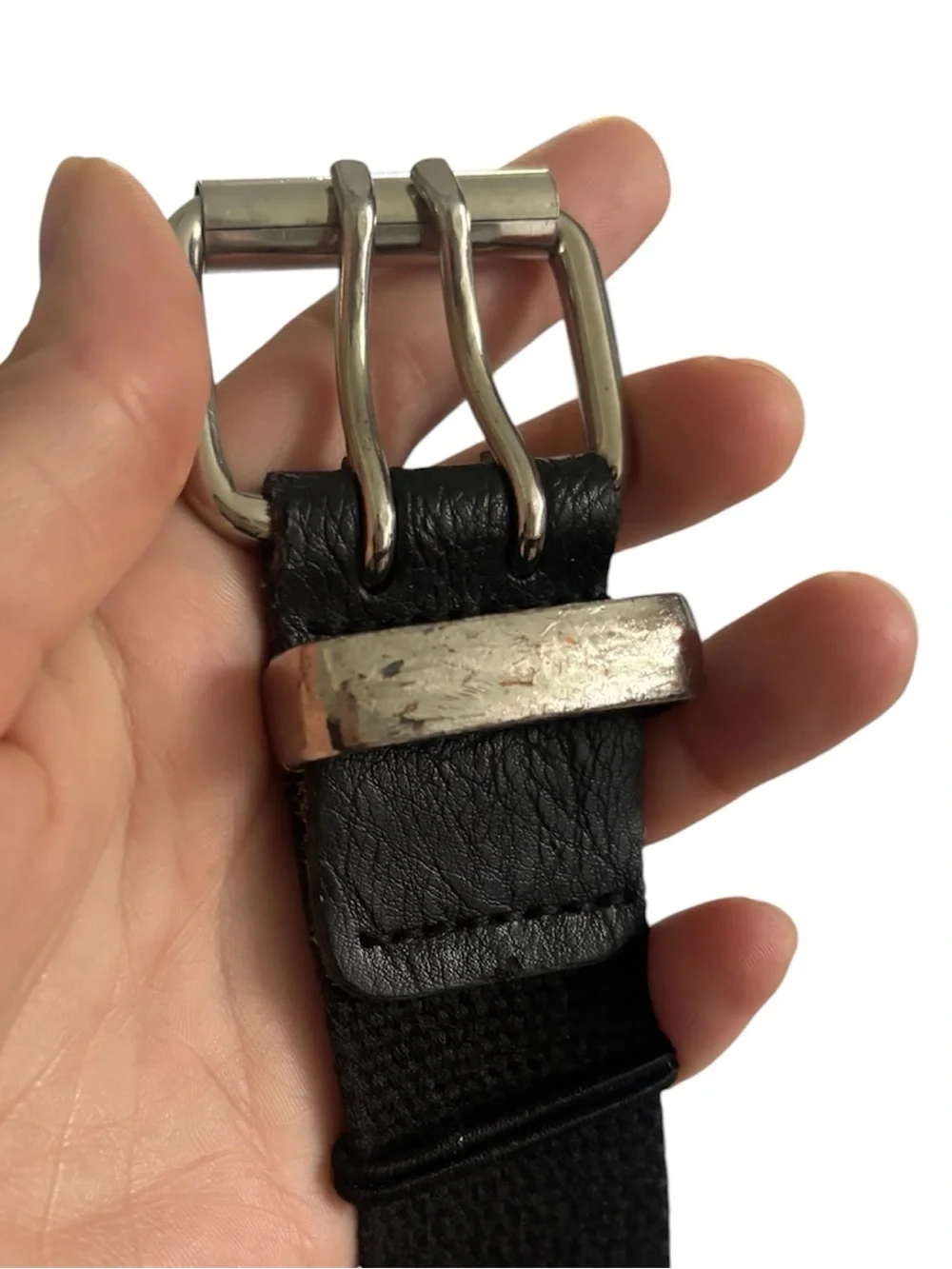 Vintage Y2K Black Double Grommet Belt